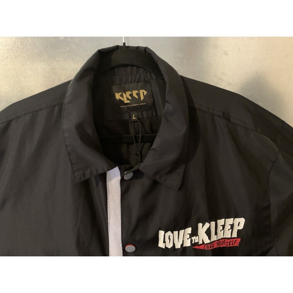 KLEEP PHRESH Mesh Lined Snap Up Short Sleeve Pocketed Polyester Shacket L BLACK - Picture 8 of 16
